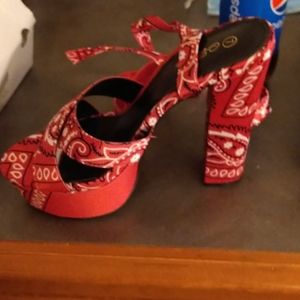 Hot pink bandanna high heels bandana